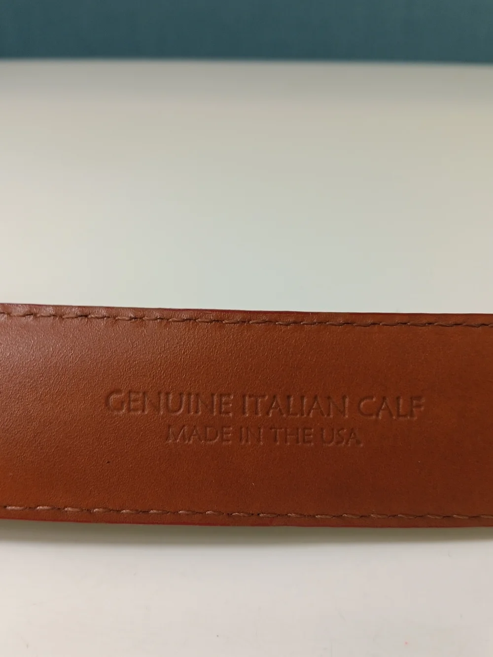 Francis Edward Belt Mens 38 Black Genuine Italian Calf Leather Brass Buckle